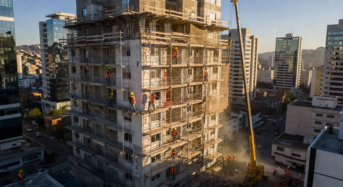 empresa de reformas em curitiba executando obra em edifício residencial